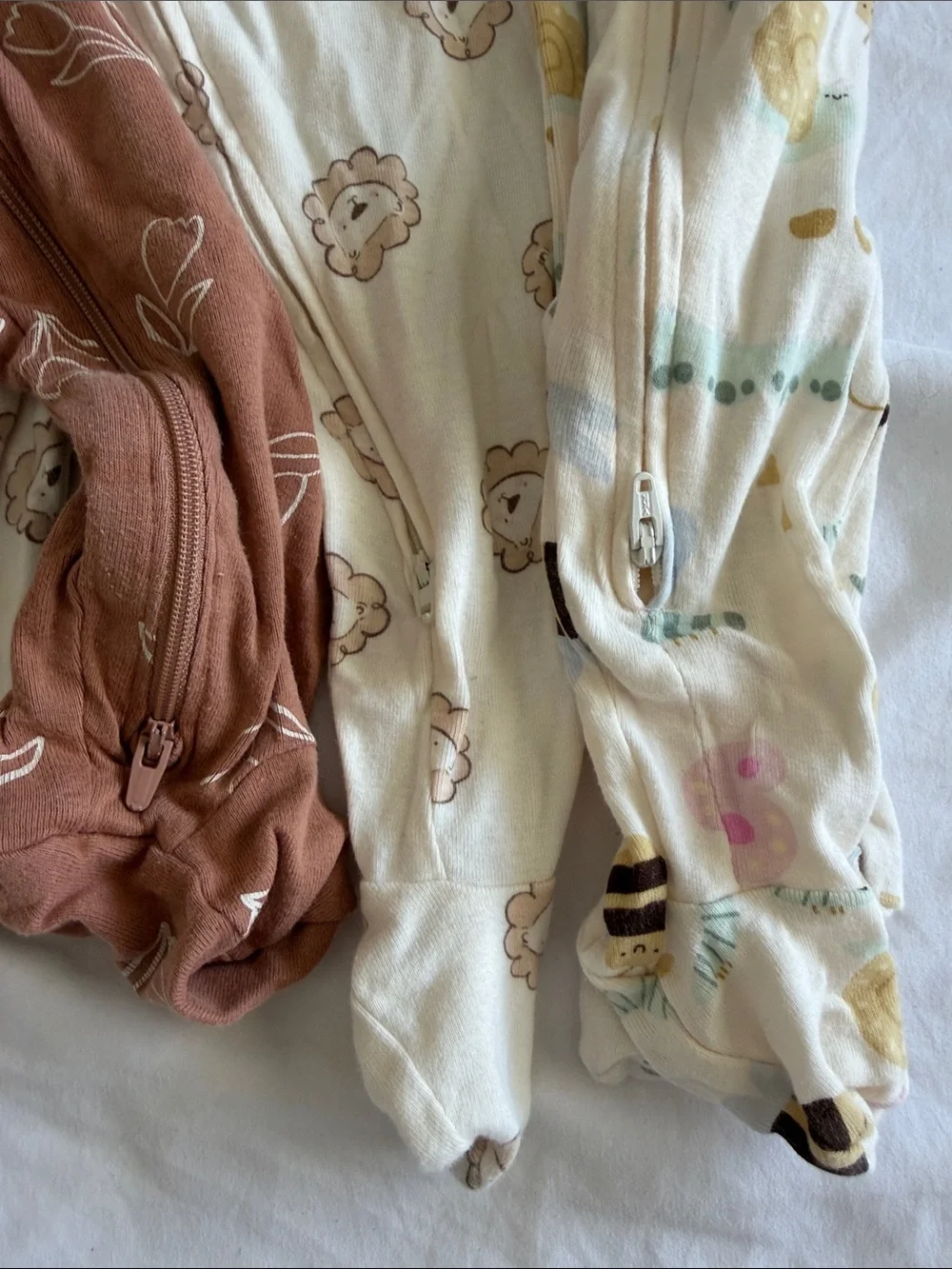 Old Navy Rust Floral Zip Footed One-Piece 6-9 months
